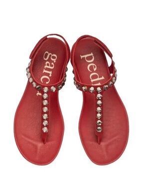 New Pedro Garcia Judith Crystal Stud Sandal Red size 7/37